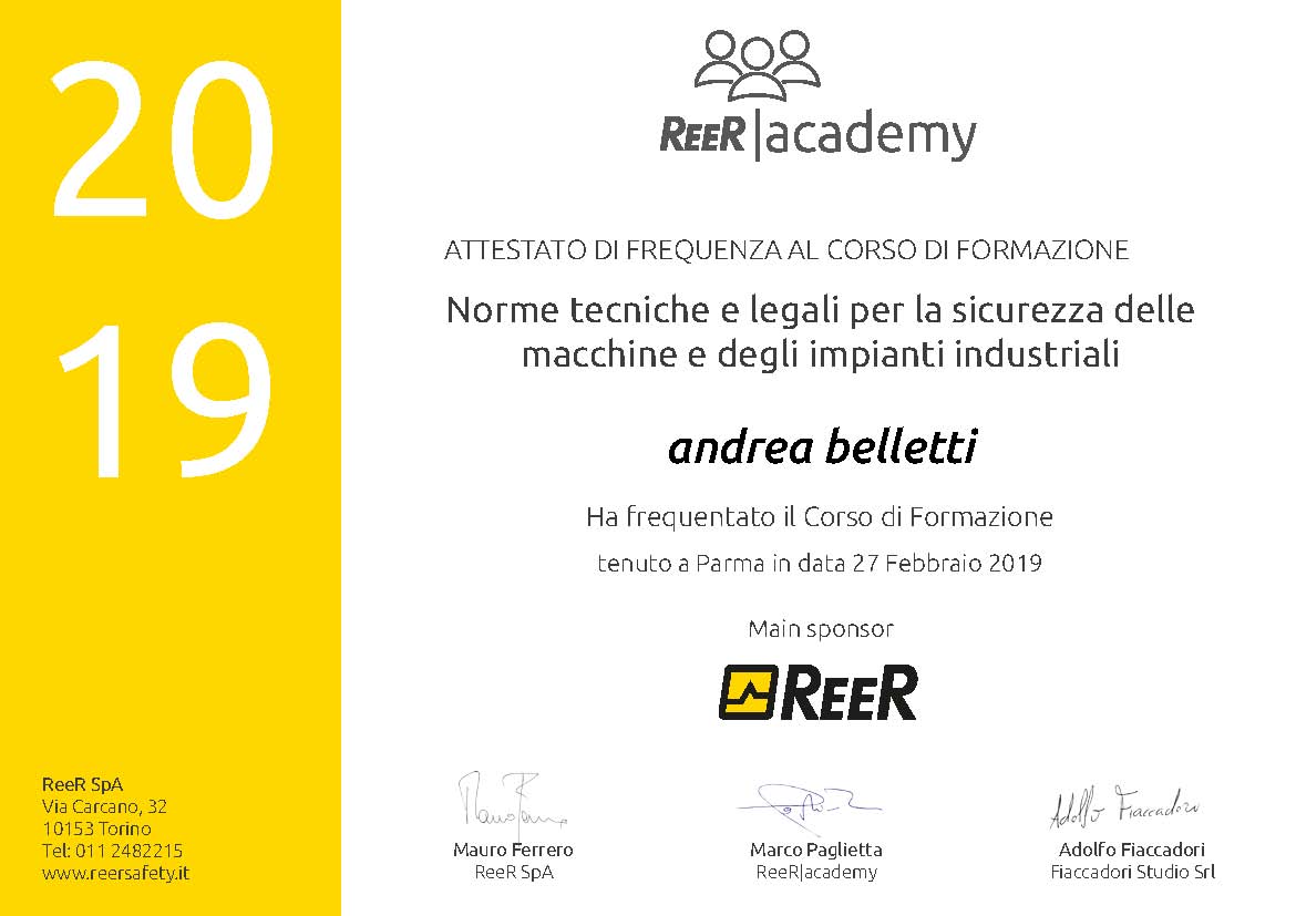 Attestato REER 2019 Parma